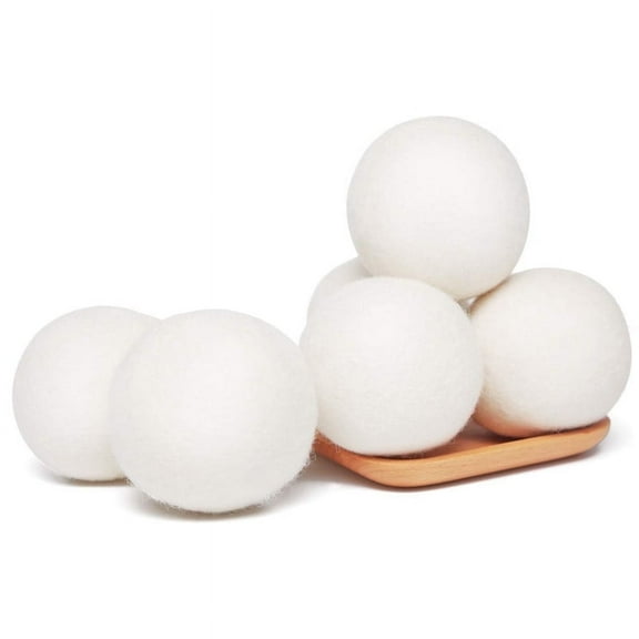 TJOUL Wool Dryer Balls 6 pack XL, 2.96 inch Premium New Zealand Wool Laundry Balls, Organic Natural Fabric Softener, Baby Safe, Reduce Wrinkles