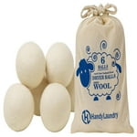 Handy Laundry Wool Dryer Balls - Natural Fabric Softener, Reusable, Reduces Clothing Wrinkles and Saves Drying Time, Better Alternative to Plastic Balls and Liquid Softener (Pack of 6)