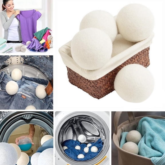 Wool Dryer Balls, 6cm Reusable Laundry Softener Balls for Faster Drying, Static Reduction & Fabric Fluffing Clothes Dryer Accessories
