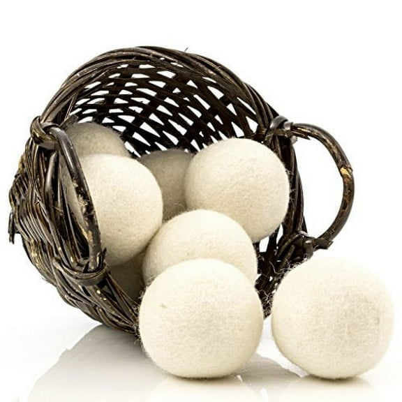 Wool Dryer Balls, 8-Pack Natural Fabric Softener Ecofriendly & Organic Reusable Dryer Sheets for Infants Soft and Gentle on Clothes & Skin