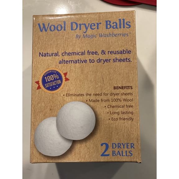 Wool Dryer Balls, By Magic Washberries ,Natural Chemical Free and reusable Alternative to Dryer Sheets