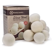 Wool Dryer Balls - Natural Fabric Softener, Reusable, Reduces Clothing Wrinkles and Saves Drying Time. The Large Dryer Ball is a Better Alternative to Plastic Balls and Liquid Softener. (Pack of 12)