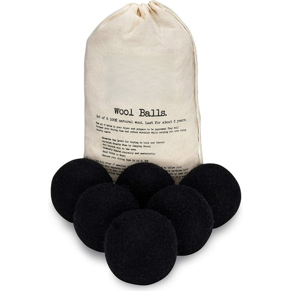 Wool Dryer Balls | XL, Premium Organic Fabric Softener, Hypoallergenic, Hand-Felted, Reusable, Reduces Drying Time | Set of 6