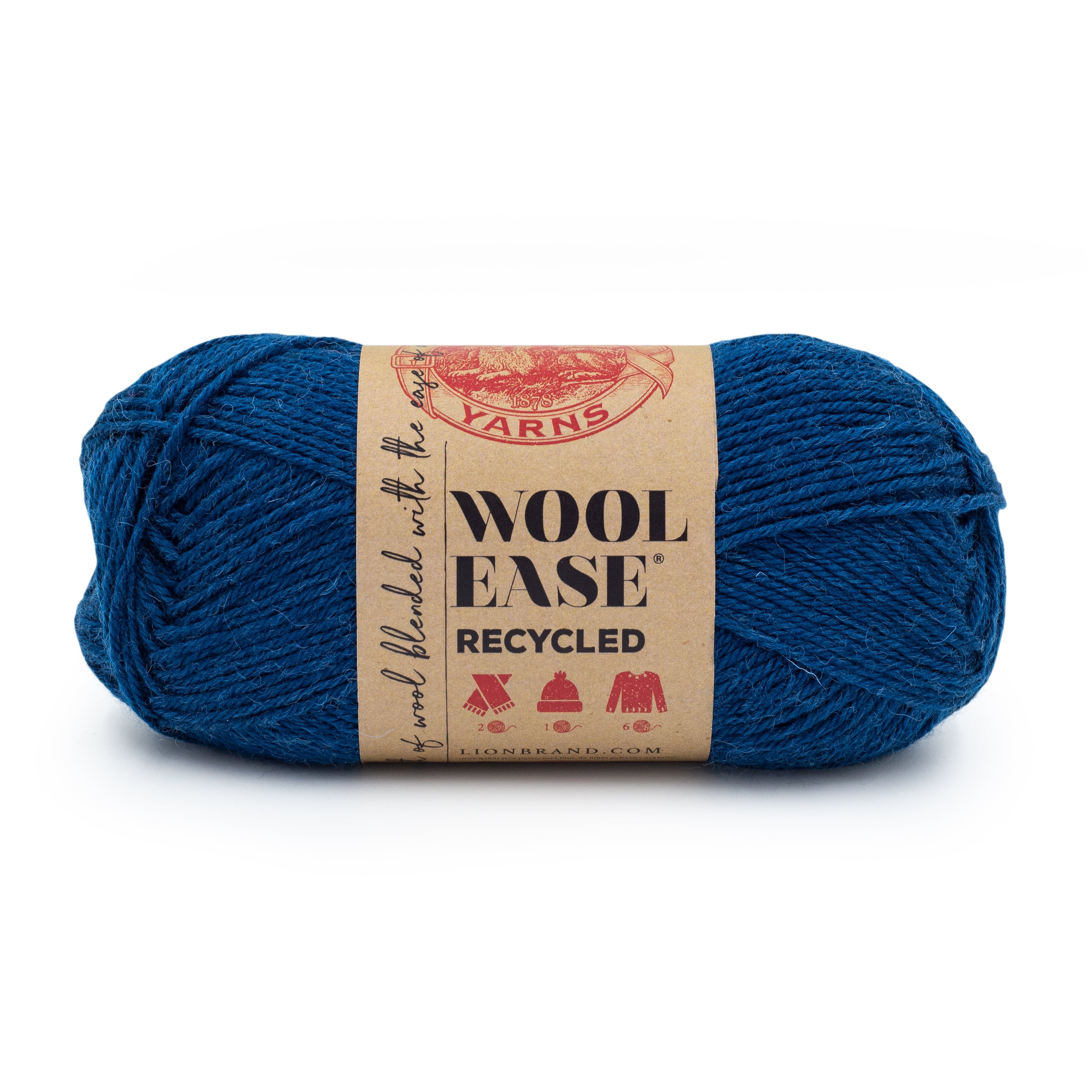 Lion Brand Wool-Ease Recycled Royal Blue 632-109P Medium Yarn