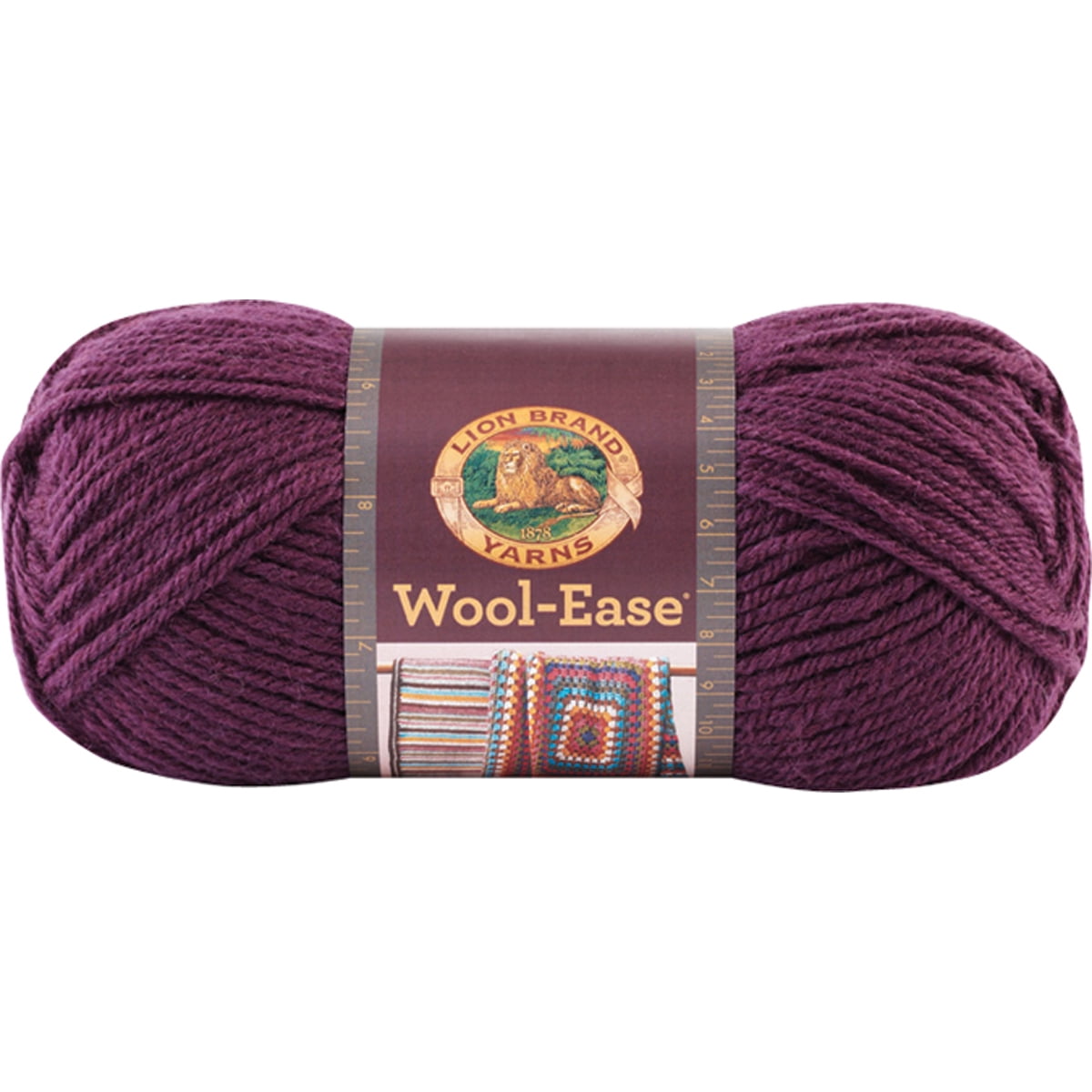 Lion Brand Yarn Wool Ease Fair Isle Yarn, Denim/Lilac