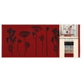 thumbnail image 1 of Wool Effect Wildflowers Kitchen Runner Rug 48 x 20 Inches Red Black, 1 of 5