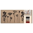 thumbnail image 1 of Wool Effect Wildflowers Kitchen Runner Rug 48 x 20 Inches Tan Black, 1 of 5