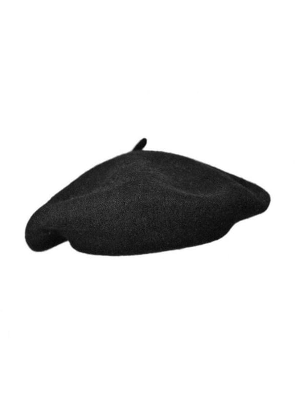 Wool Fashion Beret - ONE SIZE FITS MOST - Black