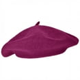 thumbnail image 1 of Village Hat Shop Wool Fashion Beret Small Tonal Tassel Versatile Wear Unisex 100% Wool Raspberry, 1 of 2