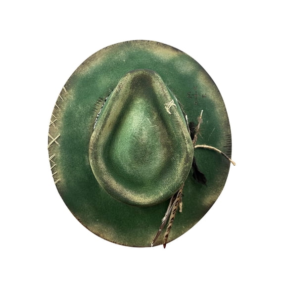 Wool Fedoras Panama Hat. Exotic distressed Homburg style. For men and women. Photo props, for western stage live shows. Headwear