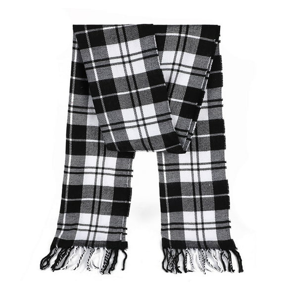 Wool Feel Tartan Plaid Scarf Winter Warm Soft Lightweight Fashion Accessory Unisex For All Ages