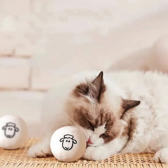 Wool Felt Ball Cat Toy One Pack, Durable Plush Sphere for Interactive Play, Bite Resistant Kitten Teaser, Indoor Entertainment Enrichment Pet Supply