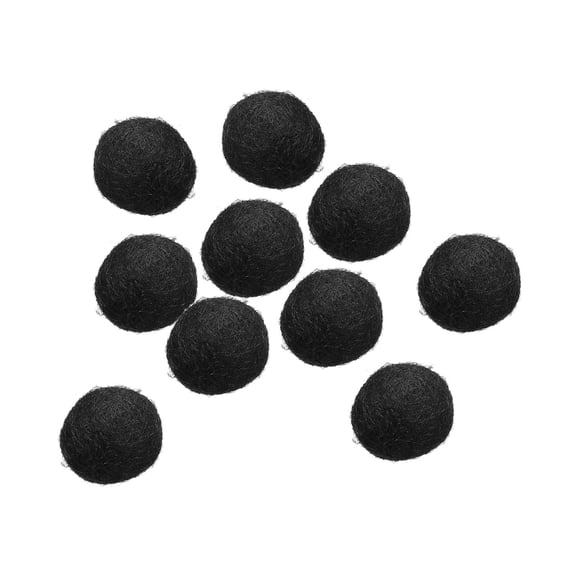 Wool Felt Balls Beads Woolen Fabric 2cm 20mm Black for Home Crafts 10Pcs