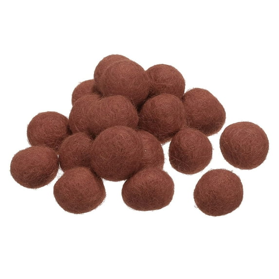 Wool Felt Balls Beads Woolen Fabric 2cm 20mm Brown for Home Crafts 50Pcs