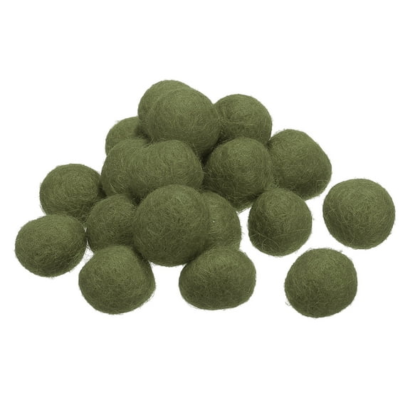 Wool Felt Balls Beads Woolen Fabric 2cm 20mm Dark Green for Home Crafts 50Pcs