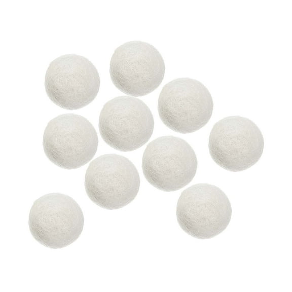 Wool Felt Balls Beads Woolen Fabric 2cm 20mm White for Home Crafts 10Pcs