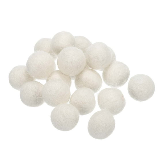 Wool Felt Balls Beads Woolen Fabric 2cm 20mm White for Home Crafts 20Pcs