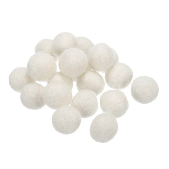 Wool Felt Balls Beads Woolen Fabric 2cm 20mm White for Home Crafts 50Pcs
