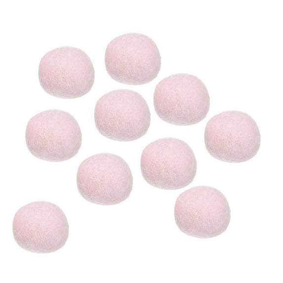 Wool Felt Balls Beads Woolen Fabric 3cm 30mm White Pink for Home Crafts 10Pcs