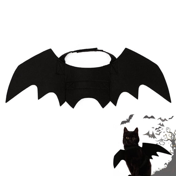 Wool Felt Bat Wings Costume For Cats And Small Dogs Adjustable Halloween Cosplay