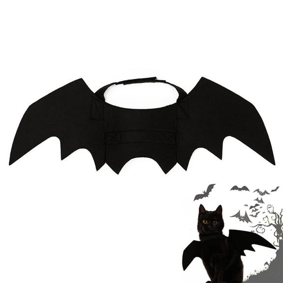 Wool Felt Bat Wings Costume For Cats And Small Dogs Adjustable Halloween Cosplay