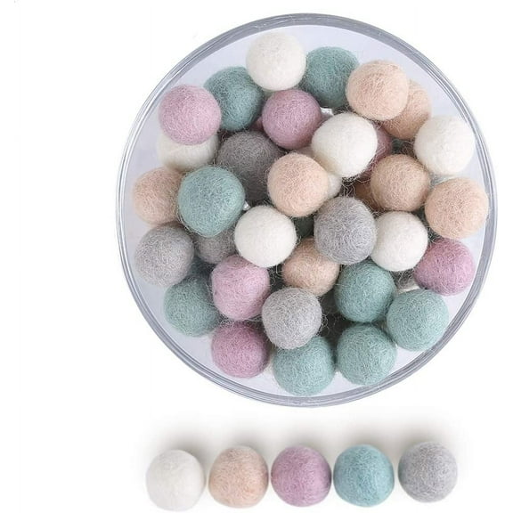Wool Felt Beads-Felt Pom Poms-Felt Crafting Beads-Felt Balls-Felt Garland-DIY Garland-Baby Shower Décor-Nursery Décor-Felted Beads-Crafting (50pcs/2cm)