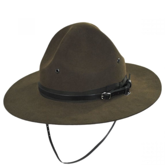 Wool Felt Campaign Hat - 7.125 - Olive Drab