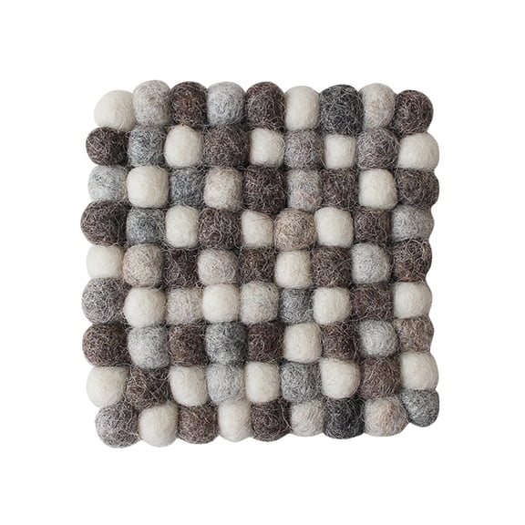 Wool Felt Coaster, Handmade Pom - Pom Needle Felting Craft Mat, Heat - Resistant Dining Table Pad For Home Decor, Coffee Table, Office Desk, Living Room