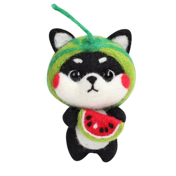 Wool Felt DIY Craft Kit for Handmade Needle Felting, Creative Plush Animal Figure Making Set, Hobby Starter Pack for Personal Creative Projects, Black
