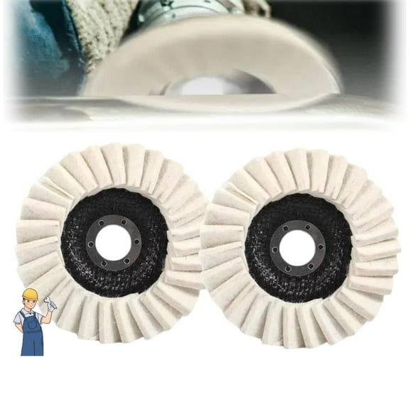 Wool Felt Flap Disc 4.5 Inch – 5 Pack 2025 New Polishing Wheel for Angle Grinder, Heavy-Duty Buffing Pad for Metal, Stone, Marble, Furniture, Car Wax & Surface Finishing (4.5 in, 2)
