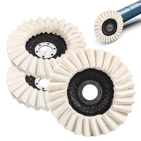 Wool Felt Flap Polishing Disc, 2026 New 4.5" Buffing Wheel Pad for Metal, Aluminum & Stone, Angle Grinder Accessory