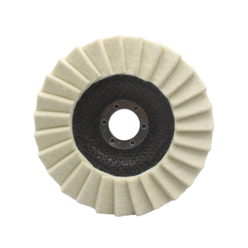 Wool Felt Flap Polishing Disc For Angle Grinder - 115mm (4.5") Buffing Wheel Kit For Metal, Stone, Wood & More