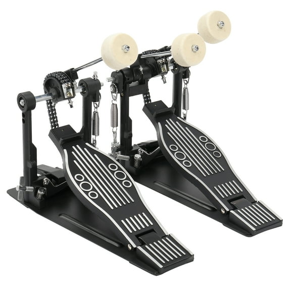 Wool Felt Hammer Double Drum Pedal Professional Double Bass Drum Pedal, Black