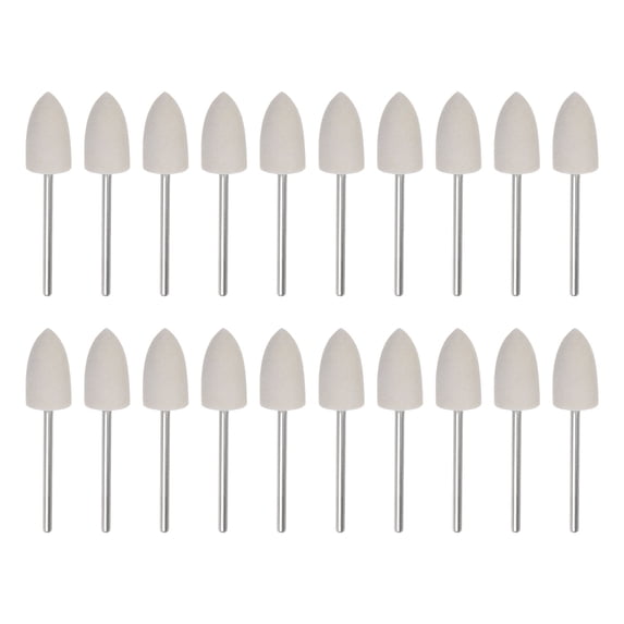 Wool Felt Mounted Mandrel 10mm x 18mm 1/10 Inch Shank Conical Bits, 20 Pieces