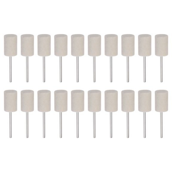 Wool Felt Mounted Mandrel 12mm x 18mm 1/10 Inch Shank Cylinder Bits, 20 Pieces