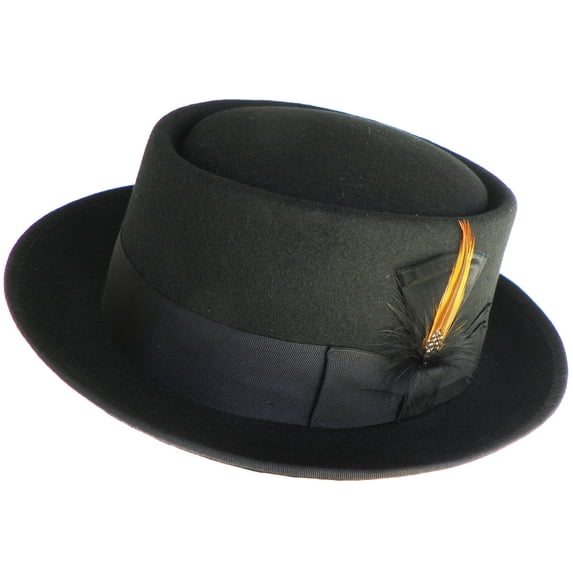 Wool Felt Porkpie (Black, Small)