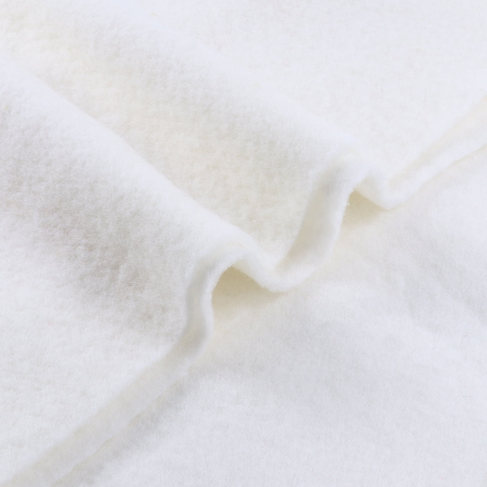 Wool Felt Pre Felted Wool Fabric for Padding,DIY Craftwork Sewing,Wet/Needle Felting (White 0.5 Yard)
