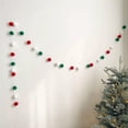 thumbnail image 1 of Wool Felt Rainbow Ball Garland Colorful Pom Pom 6.6 ft Long 30 Ball Garland for Easter Mardi Gras Classroom Halloween Thanksgiving Xmas (Red White and Green), 1 of 7