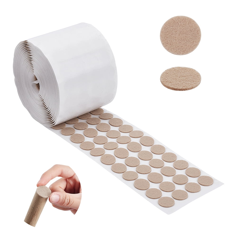 Wool Felt Stickers Self-adhesive Decals Flat Round Beige 100mm Flat ...