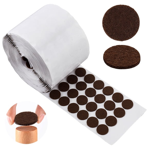 Wool Felt Stickers Self-adhesive Decals Flat Round Coconut Brown 100mm Flat Round: 20x2mm 1000pcs/roll