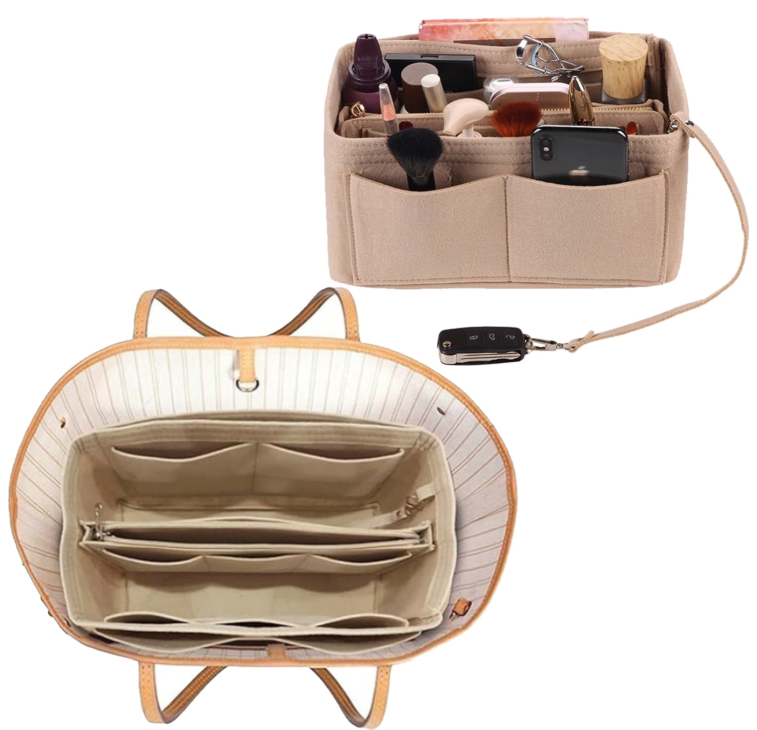 Wool Felt Wallet Bag Storage Bag with Zipper Bag, Handbag Shaping, Wool Felt Fabric Handbag Storage Bag