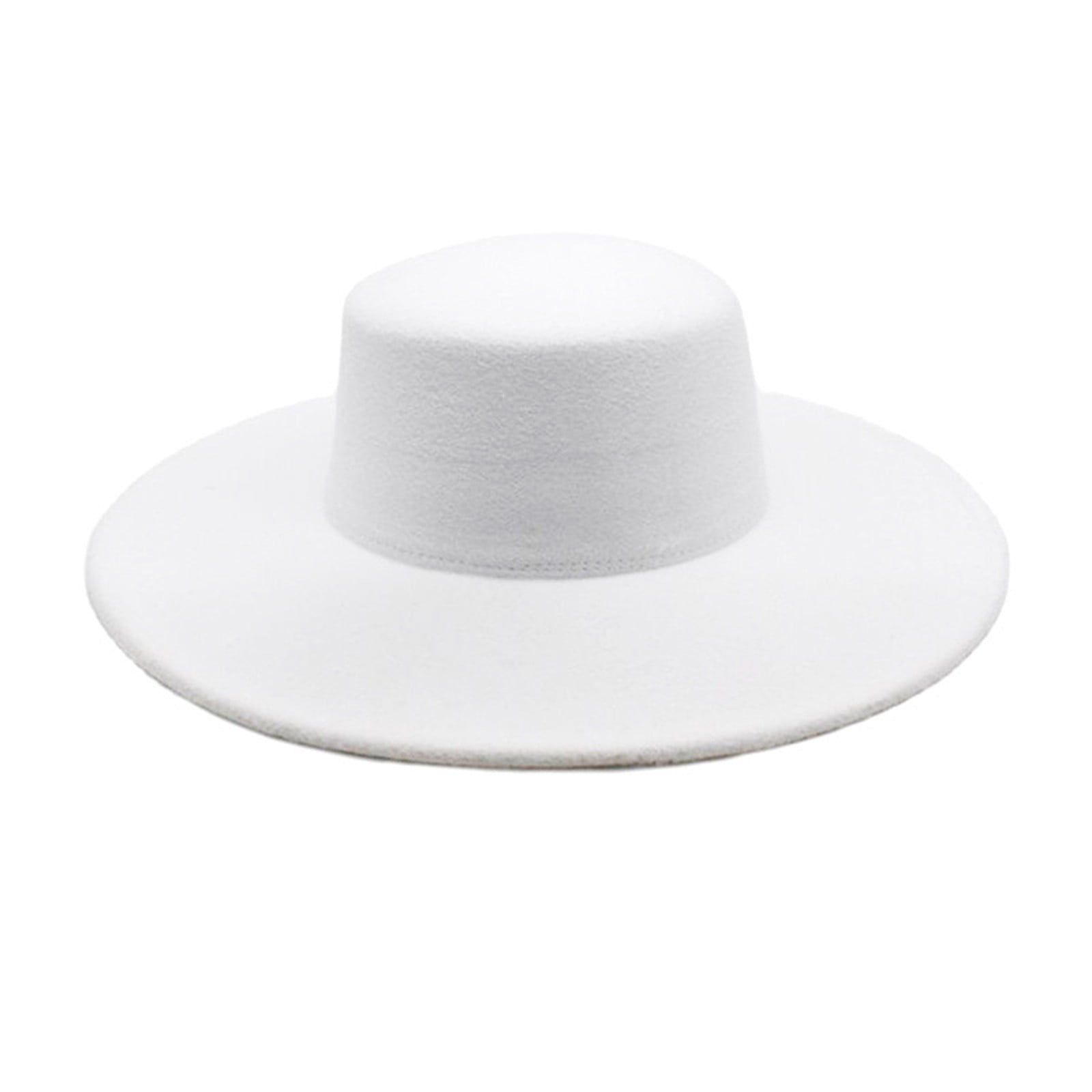 Wool Felt Wide Brim Fedora Retro Unisex Hat for Photoshoot Party
