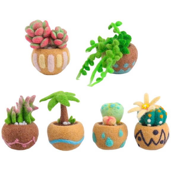 Wool Felting Craft Set Plant Designs Easy Setups Art Projects Gift