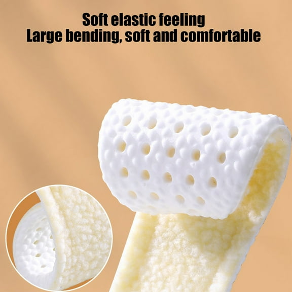 Wool Fleece Lined Thick Warm Insoles, Breathable Non Slip High Resilience Inserts for Winter Boots Hiking Shoes Cold Weather Protection and Comfort