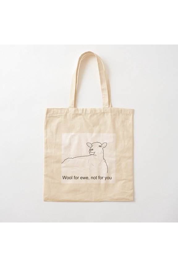 Wool For Ewe, Not For You Sheep Design Canvas Tote Bags, Reusable Shopping Bag