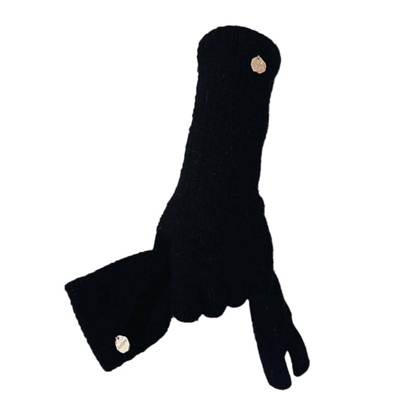 Wool Gloves, Winter Long Gloves for Women, Touchscreen Wool Knit Glove for Cold Weather,Black