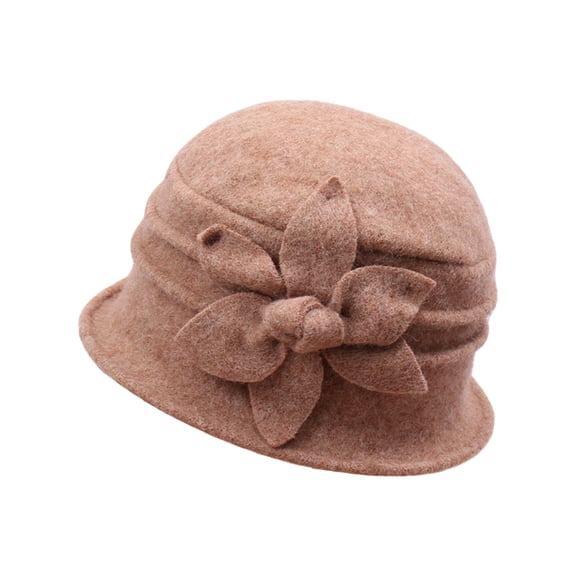 Wool Hats for Women Ladies Winter Hats Fleece Fitness Flowy Cloche Elegant Women's Hats & Caps Khaki