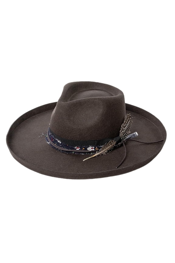 Wool Homburg Panama Hat. Exotic Maillard style. For men and women. Unisex. Photo props and headwear