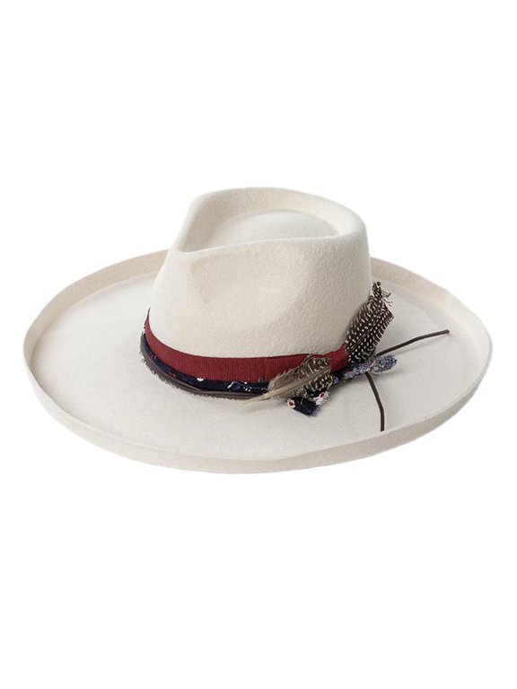 Wool Homburg Panama Hat. Exotic Maillard style. For men and women. Unisex. Photo props and headwear