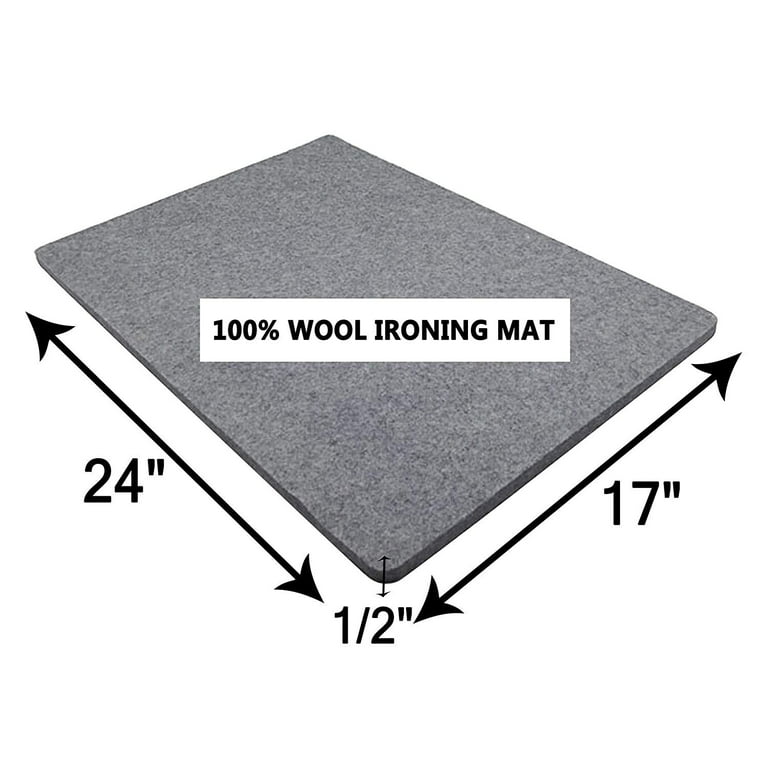 Wool Ironing Mat-pad Made with 100% New Zealand Wool Pressing Pad Great for Trav, Size: 17 x 24, Gray